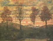 Egon Schiele Four Trees (mk12) Germany oil painting artist